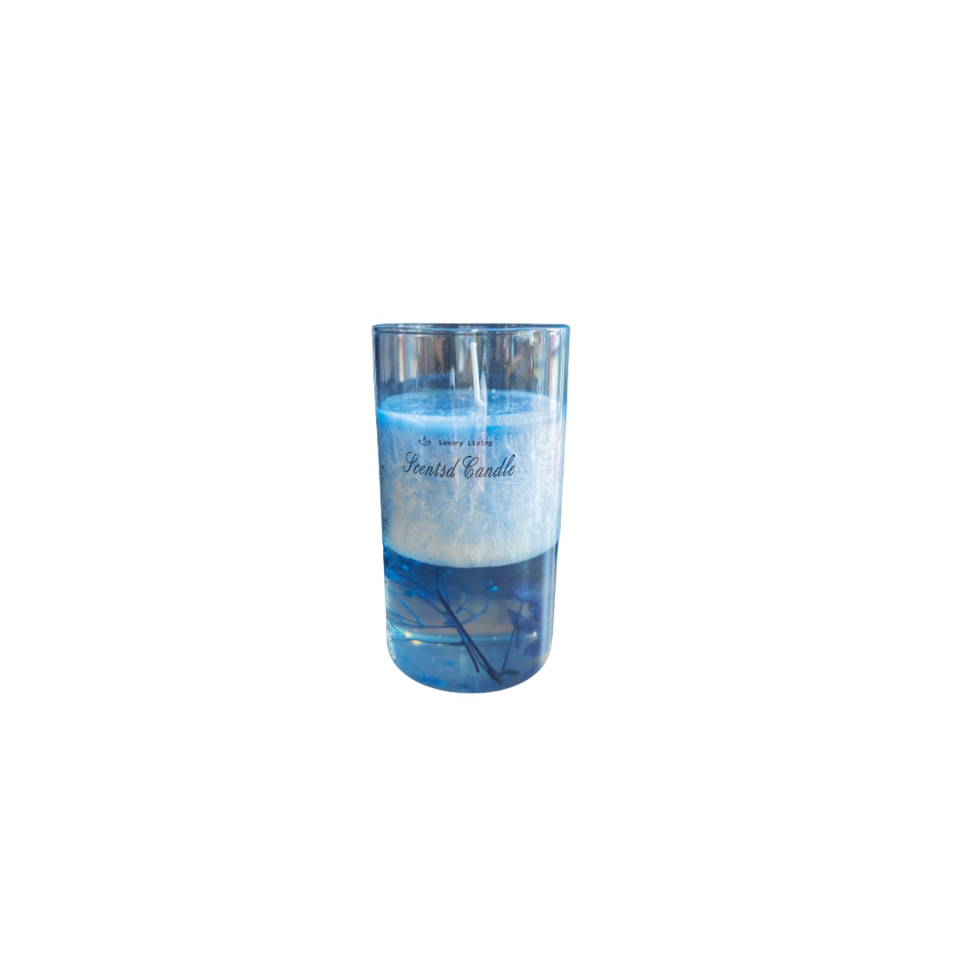 Scented Ice Flowers Candle - Blue image 0